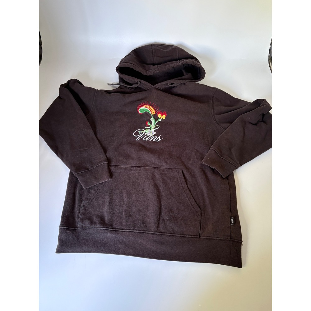 Vans Mens Venus Faltal Floral Venus Flytrap Embroidered Hoodie Black Skate S